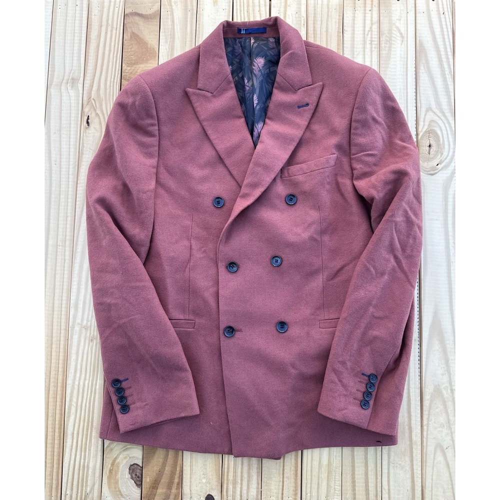 Harry Brown London Slim Fit Blazer Jacket Rust Color Size 44R Wool Blend